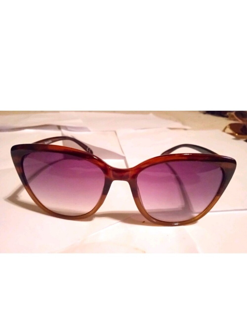 Panama Jack SR1118 Women's Cat Eye Sunglasses Tortoise Brown Purple Gradient